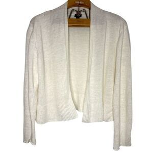 Eileen Fisher Woman Linen Tencel Open Front Amal Long Sleeve Cardigan Sz: XL
